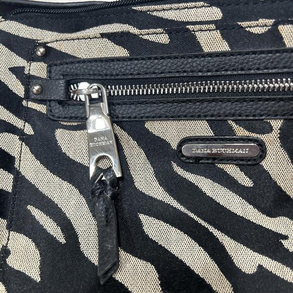 Dana Buchman Animal Print W/Black Accents, Crossbody Or Double Shoulder Strap - Picture 2 of 5